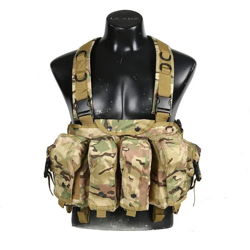 Molle Body Armor Vest Military Tactical Army Woodland Camouflage Chest Rig AK Combat Vest Magazine Carrier Airsoft Hunting Coat