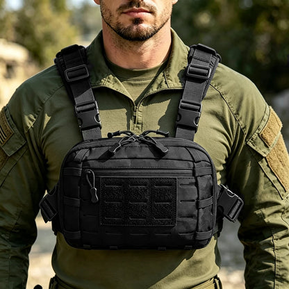 Tactical Pistol Gun Storage Bag Cancealed Carry Gun Pouch EDC Chest Bag Utility Chest Rig Pouch Admin Pouch with Gun Holster