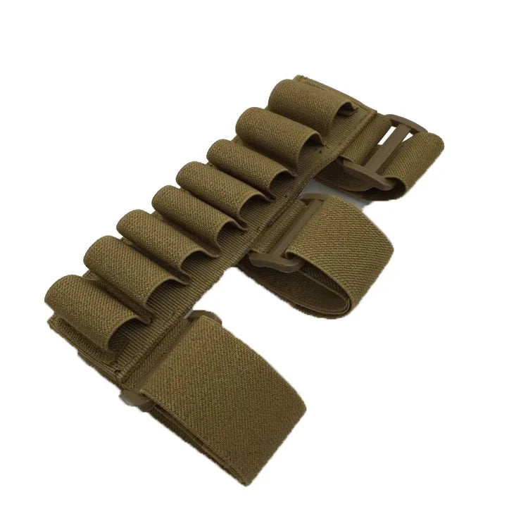 8 Round Rifle Stock Ammo Shell Holder 12/20 Shotgun Stock Arm Bag Hunting Magazine Pouch
