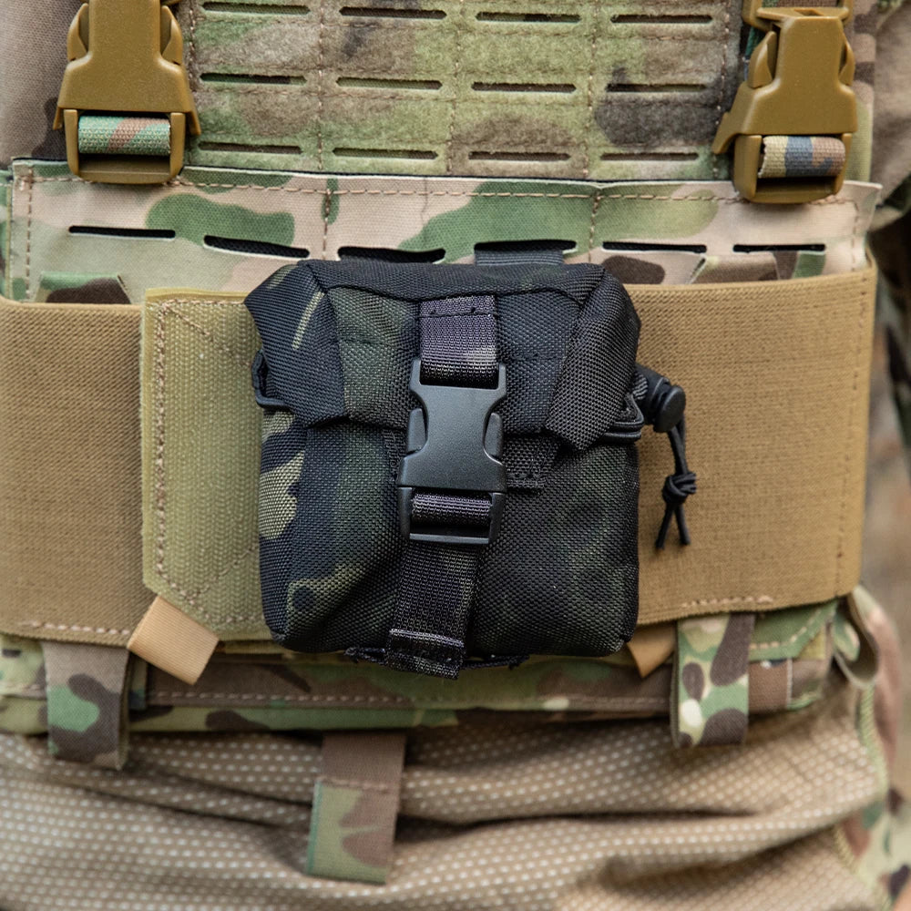 Tactical Frag Grenade Pouch MOLLE Tool Pouch Ultility EDC Mini Waist Storage Bag with Adjustable Function