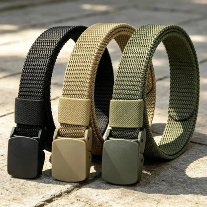 Adjustable Kids Canvas Belt No Hole Elastic Waistband for School Uniform Children Trousers Belt with Smooth Snap for Buckle Safe