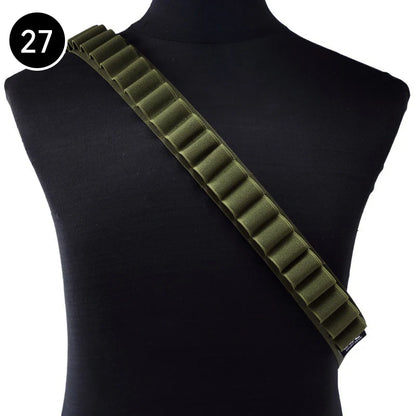 Tactical 27/30/50 Rounds Shotgun Bandolier Belt Adjustable Shotgun Shell Carrier Ammo Pouch Holder 12 Gauge Hunting Accessories