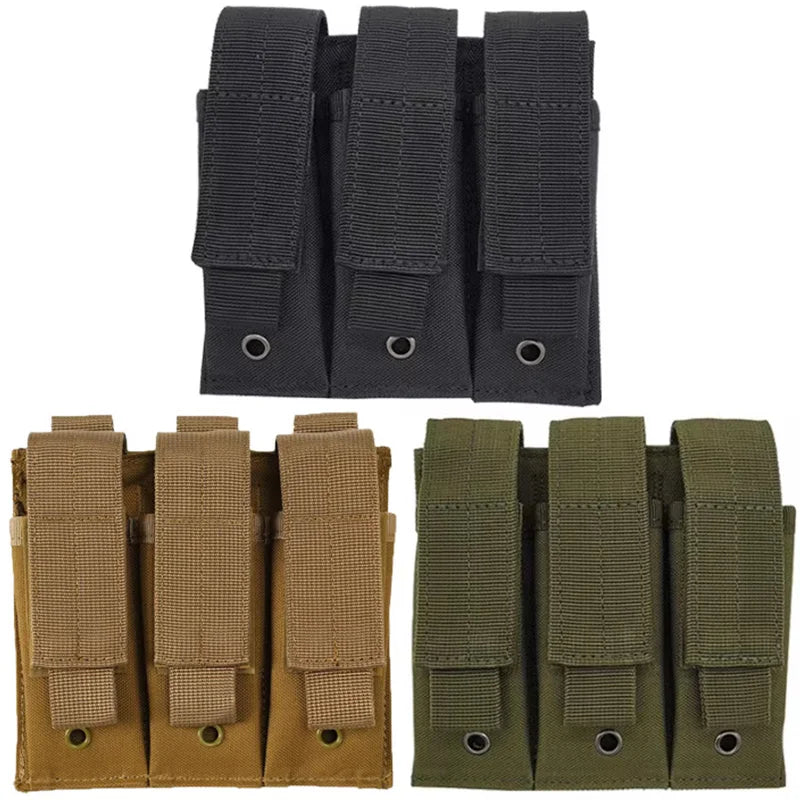 Molle  Triple Pistol Mag Pouch Outdoor Open-Top Single Double 9mm Magazine Pouch Holder Case for  M1911 92F CZ75