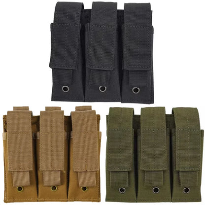 Molle  Triple Pistol Mag Pouch Outdoor Open-Top Single Double 9mm Magazine Pouch Holder Case for  M1911 92F CZ75