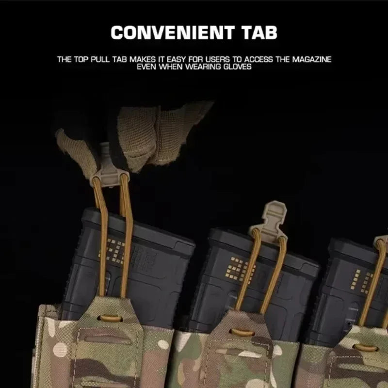 5.56/7.62mm Lightweight Triple Elastic Mag Pouch Molle Accessories Waist Bag Holster Hunting clothing accessories