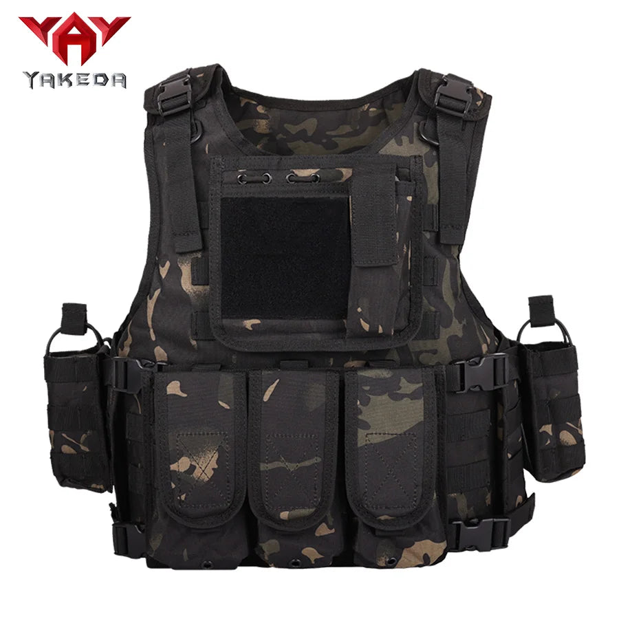 YAKEDA multifunctional quick release hunting vest with adjustable shoulder straps and waist circumference, multiple device bags