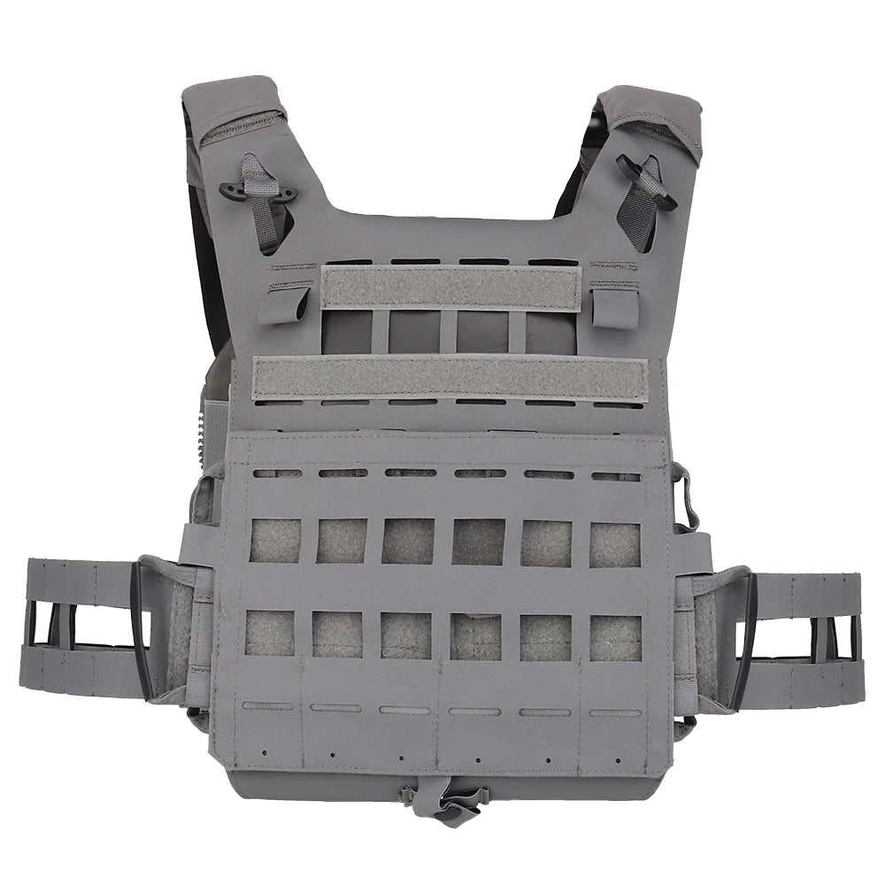 Wosport SPC Plate Carrier Lightweight MOLLE Vest Laser Cut Quick Release Shoulder Buckle Hook-and-Loop Rear Zipper for Airsoft
