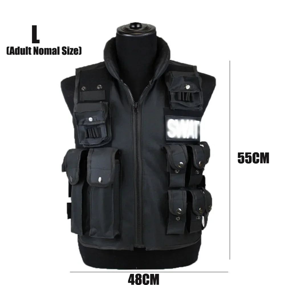 Multi Pockets Tactical Vest Hunting Outdoor Waistcaot SWAT Training CS Game Waist Coat Paintball Modular Security Guard Vests