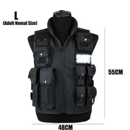 Multi Pockets Tactical Vest Hunting Outdoor Waistcaot SWAT Training CS Game Waist Coat Paintball Modular Security Guard Vests