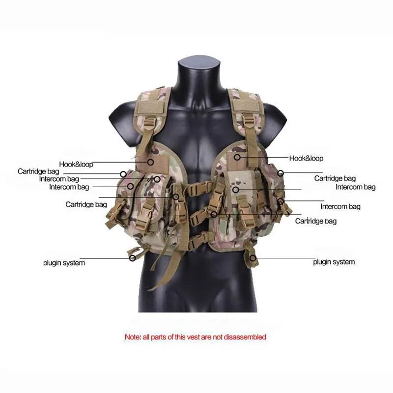 Outdoor Shooting CS Airsoft Molle Vest Hunting Camouflage Vest Tactical Equipment Men Combat Sport Vest With Water Bag