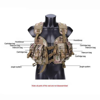 Outdoor Shooting CS Airsoft Molle Vest Hunting Camouflage Vest Tactical Equipment Men Combat Sport Vest With Water Bag