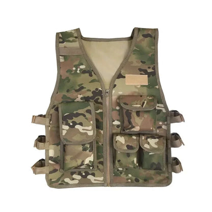 Children Summer Camping Training Camouflage Tactical Vest Body Armor Kids Outdoor Performance CS War Game Hunting Waistcoat