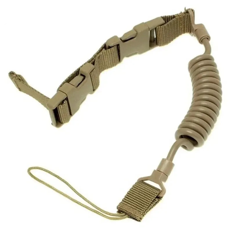 3PCS Tactical Anti-lost Elastic Lanyard Rope Spring Safety Strap Rope For Key Ring Chain Flashlight Hunting Accessories