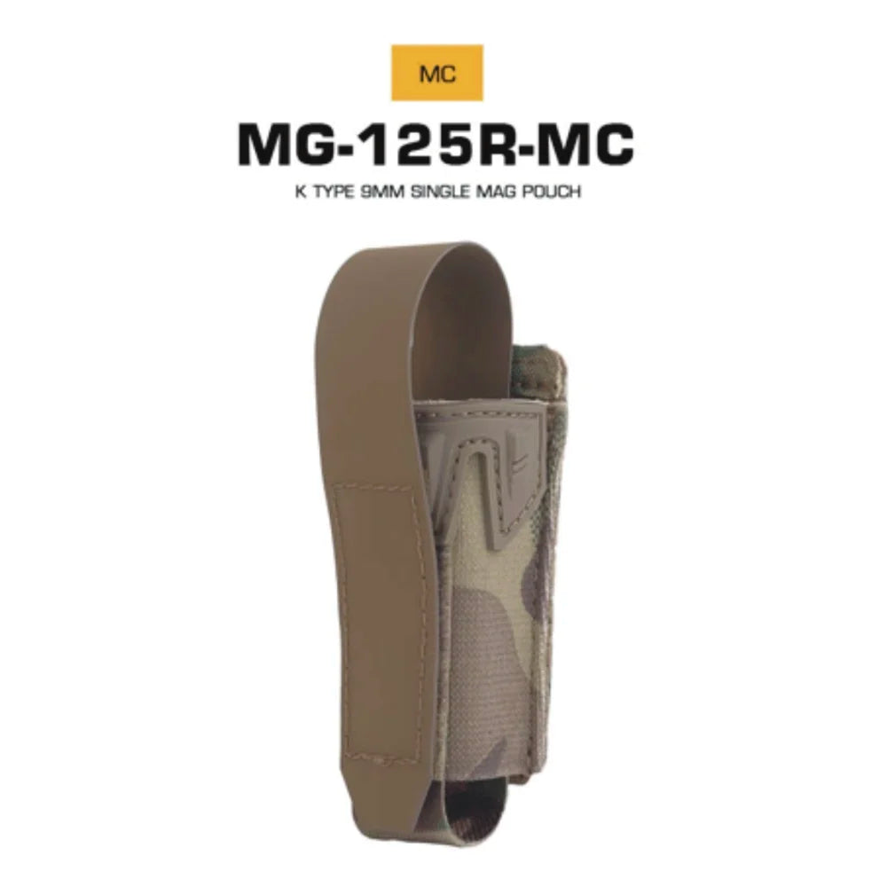 Agilite Style 9mm Pistol Mag Pouch, K-Type Quick Release MOLLE Holster with Protective Flap for Airsoft Hunting