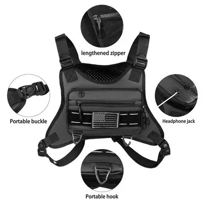 Outdoor Water Resistant Running Vest Chest Pack With Phone Holder Extra Storage Bolsa Sports Chest Bag