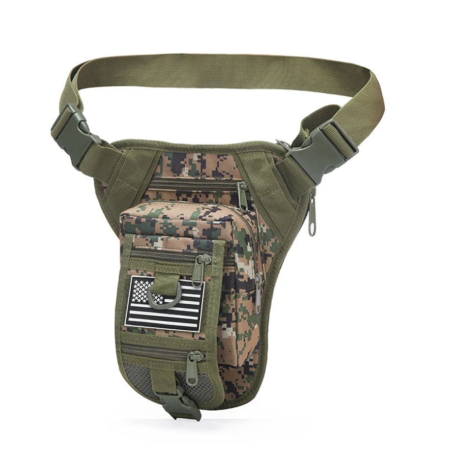 Multi functional thigh bag waist pack, multi pocket design, casual sports bag, suitable for cycling, hiking, and traveling