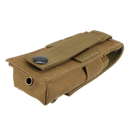 Tactical Magazine Pouch Single Pistol Mag Bag Molle Flashlight Pouch Torch Holder Case Outdoor Hunting Knife Holster