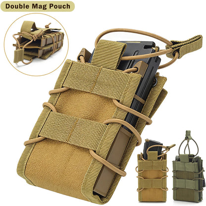 5.56 Double Magazine Pouch Tactical Molle Mag Pouch EDC Waist Bag Outdoor Sports Airsoft Storage Bag Hunting Vest Accessory Bag