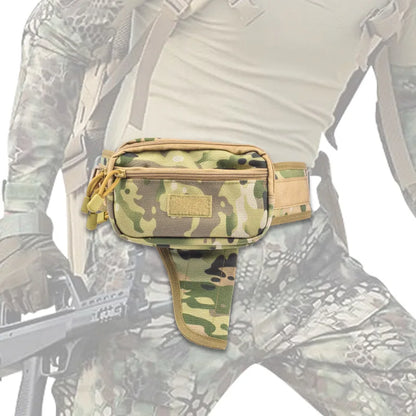Tactical Multiuse Waist Bag with Hidden Hand Gun Holsters for Glock 17 19 43 & 9mm 1911 Pistols, Hunting EDC Utility Belt Pouch