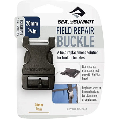 Sea to Summit 2 Pin Field Repair Side Release Buckle - Black, 20 mm