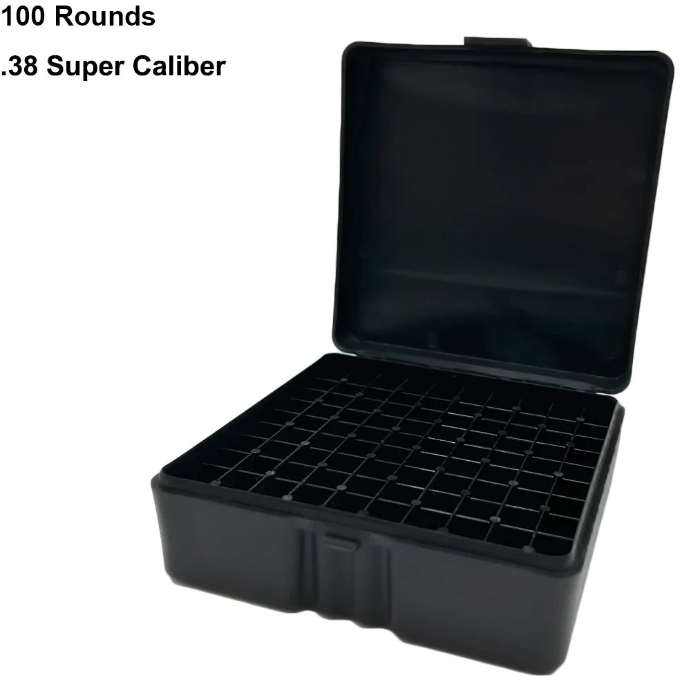 50/100 Rounds Bullet Box Gun Cartridge Shell Holder Portable Ammunition Box Flip-Top for 9mm .223 .38 Ammo Hunting Accessories