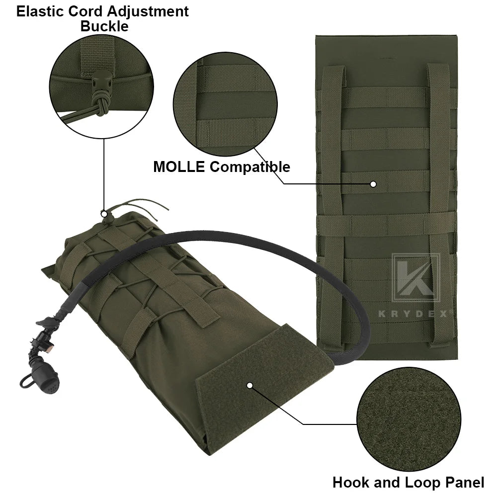 KRYDEX Tactical 3L Hydration Molle Pack 100oz Water Bladder Pouch Bag Hiking Outdoor Camping Accessories For Plater Carrier Vest