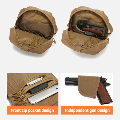 Outdoor Shoulder Chest Bag Concealed Carry Sling Crossbody Convertible Backpack for Hunting Camping