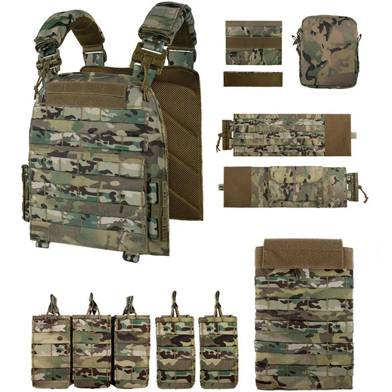 YAKEDA Chaleco Tactico Vest Outdoor Hunting Plate Carrier Quick Release Protective Adjustable Vest Airsoft