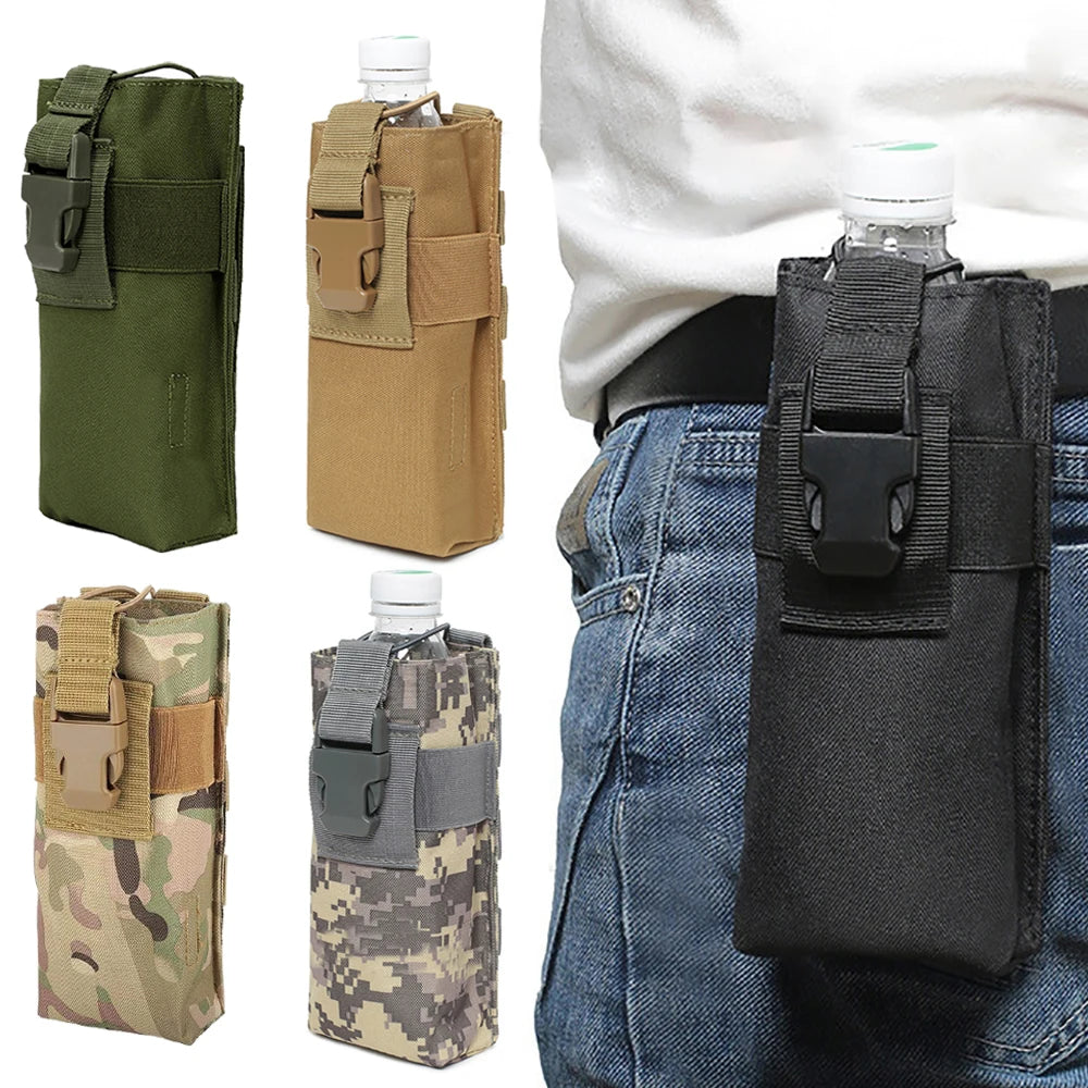 Tactical Molle Radio Walkie Talkie Pouch Water Bottle 600D Nylon Kettle Cover Hunting Waist Pouch Outdoor Hiking Camping Holder