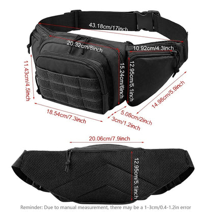Large capacity backpack+multifunctional waist pack, can be used separately or combined for partition storage