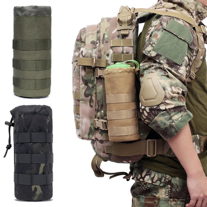 Tactical Molle Water Bottle Bag Outdoor Camo Hunting Camping Hiking Drawstring Holder Multifunction Bottle Storage Pouch Pocket