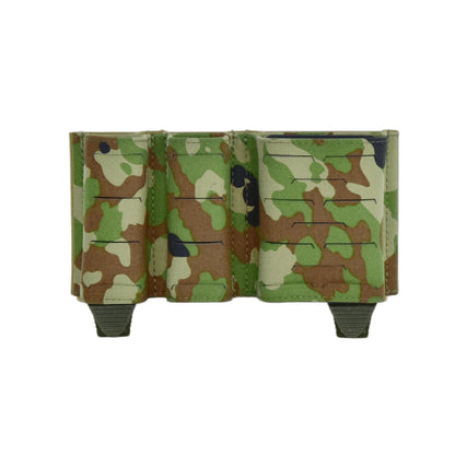 QX Tactical 2+1 Magazine Pouch 5.56 9mm Combo Mag Carrier Laser Cut MOLLE Pouch Elastic Kydex Style Holder Airsoft Gear