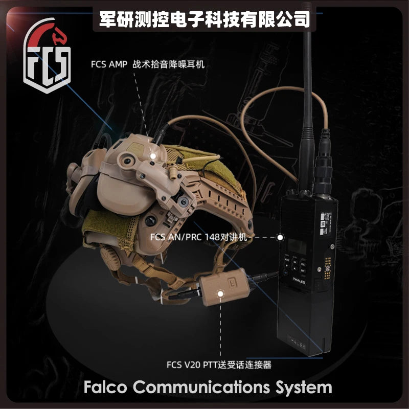 FCS-TACTICAL V20 PTT Single Communication Channels for AMP Headset and PRC148 152 Radios