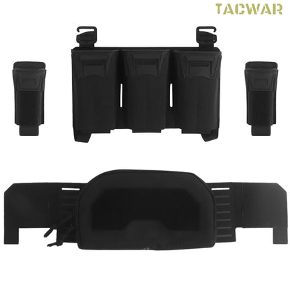 Multi-Caliber Triple Mag Pouch with 9mm Single Mag Pouch & Admin Pouch, Front Placard for K19/KZ/LV119/FCV5 Plate Carrier