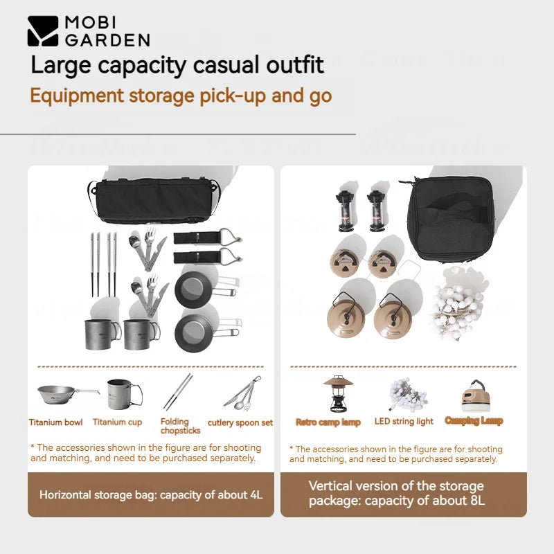 MOBI GARDEN Camping Storage Bag Large Capacity Adjustable Partition Portable Folding Five-sided Thickened Multi-function Fast