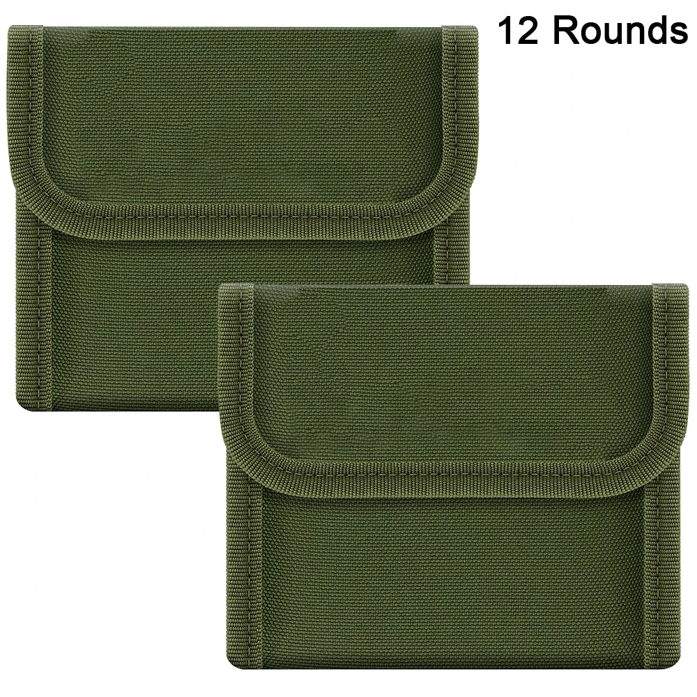 12/14 Rounds Tactical Rifle Ammo Pouch Buttstock Shell Holder Cartridge Carrier Utility Bullet Bandolier Carrier for .223/.30Cal