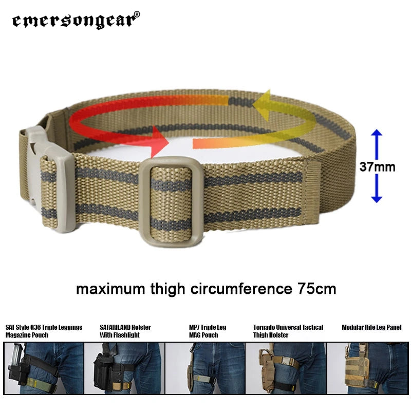 Emersongear Tactical Anti Slip Thigh Strap Gun Holster Drop Leg Band Belts Hanger Quick Release Buckle Pull Draw Elastic Hunting