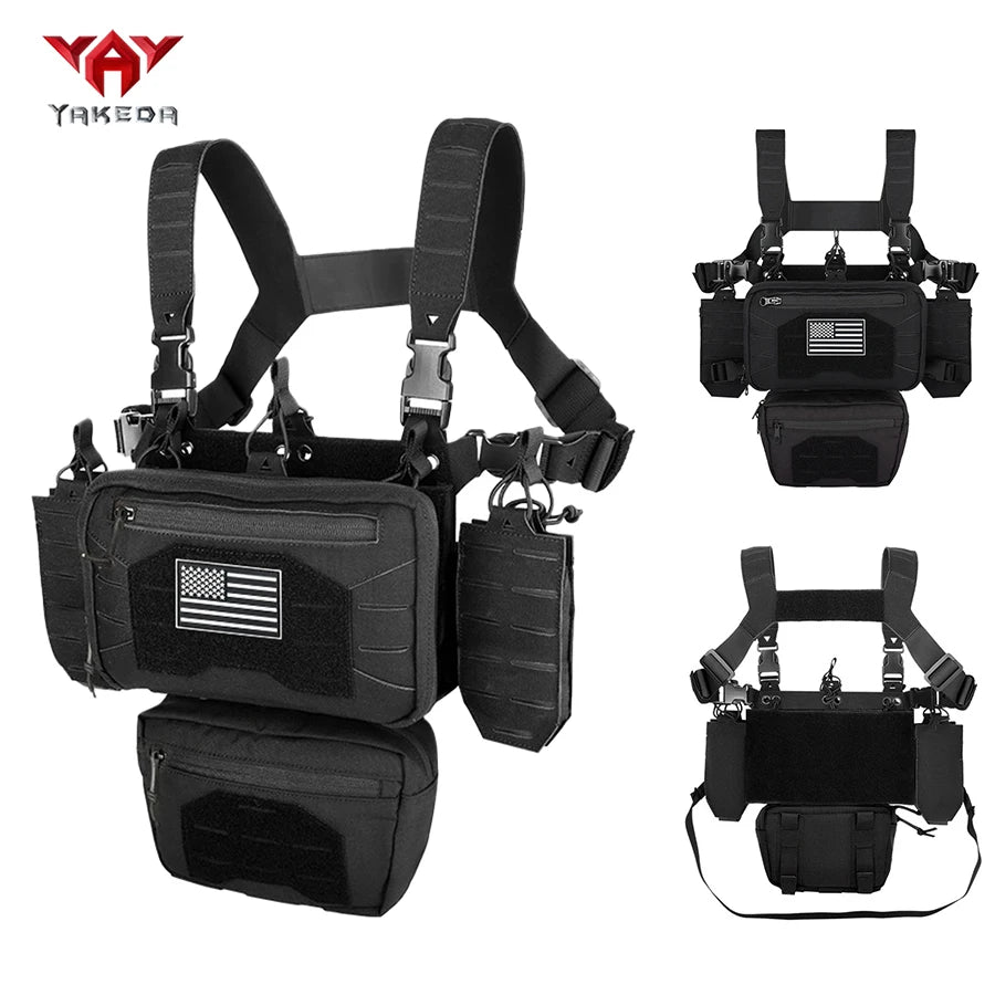 YAKEDA Outdoor Equipment Chest Hanging Bellyband Laser MOLLE Mounting Multi functional Chest Hanging