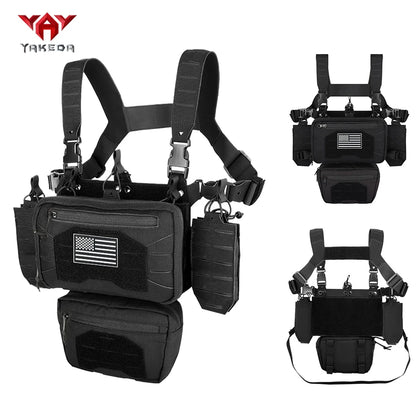 YAKEDA Outdoor Equipment Chest Hanging Bellyband Laser MOLLE Mounting Multi functional Chest Hanging