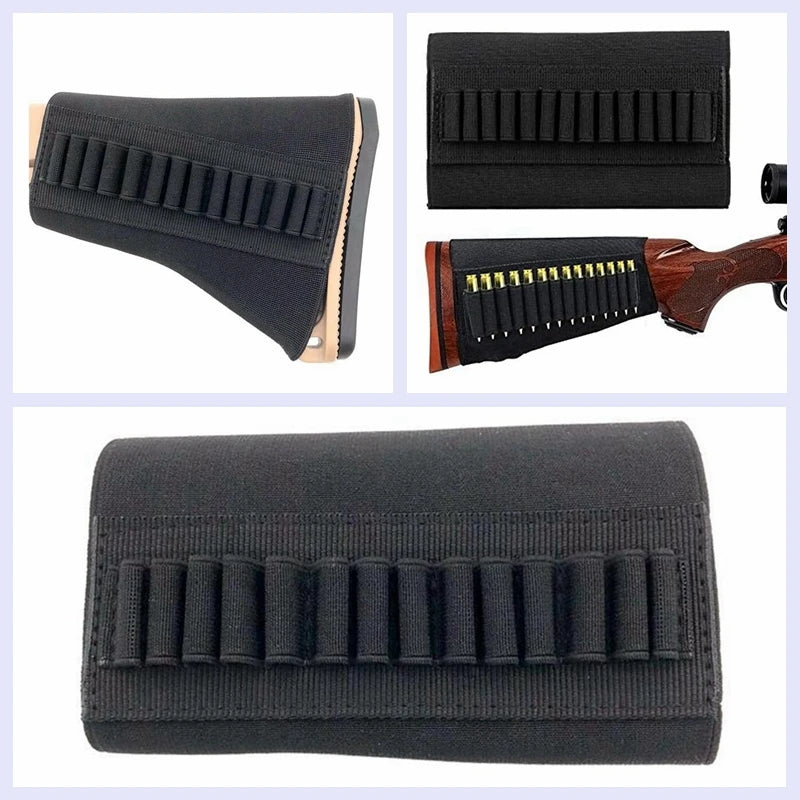 Cartridge Belt 14 Rounds Ammunition Package Nylon Tactical 14 Shells Rifle Buttstock Hold Outdoor Shooting Accessory Bag