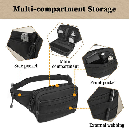 Concealed Carry Gun Bag Tactical Pistol Bag with Holster Adjustable Belt Fanny Pack Hidden Gun Pouch MOLLE Waist Bag Hunting