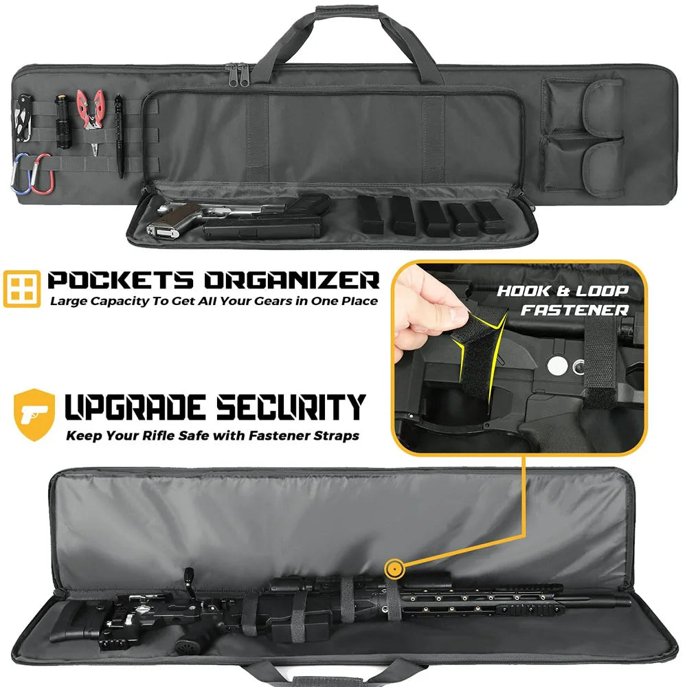 120cm Rifle Gun Case Soft Gun Bag Tactical Shotguns Storage Bag Rifle Carrier Pouch Hunting Gun Backpack for Shooting Range