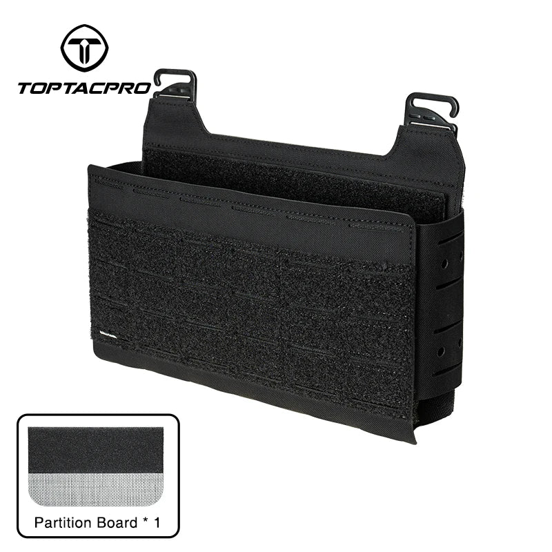 TOPTACPRO Tactical Front Panel Multifunctional Chest Rig Front Panel Laser Cut G Hook Buckles MOLLE Front Pouch 8539