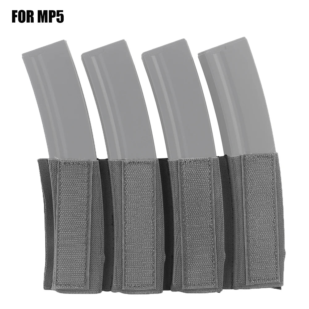 MK Tactical Chest Rig Accessories MP5 MP7 Quadruple Magazine Insert Pouch Militar Hunting Vest Built-in Elastic Magazine Holder