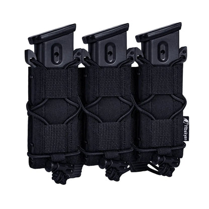 Tactical Molle Double Magazine Pouch Universal .45 9mm for Airsoft 9mm/.40 Calibers 45acp Double-Layer Mag Holder 500D Nylon Qu