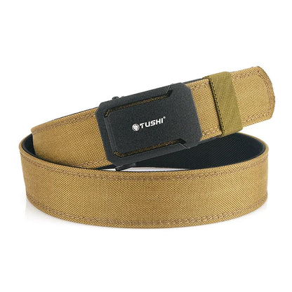 TUSHI New Military Belt for Men Sturdy Nylon Metal Automatic Buckle Police Duty Belt Tactical Outdoor Girdle IPSC Accessories
