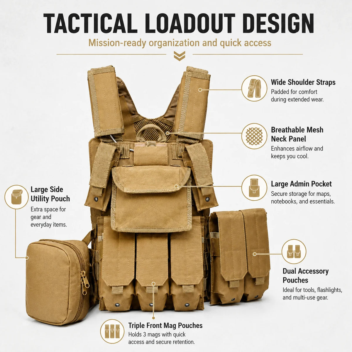 Woodland Breathable And Comfortable Adjustable Tactical Camouflage Hunting Vest