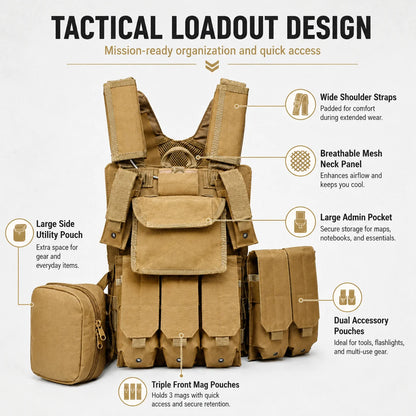 Woodland Breathable And Comfortable Adjustable Tactical Camouflage Hunting Vest