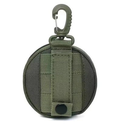 Modular Outdoor Utility Pouch | Small Round MOLLE Compatible Bag | For Hunting Exploration Gear