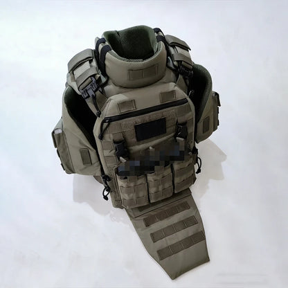 Tactical Full Vest Airsoft Full Protective Heavy-Duty Vest With Neck Throat Protector Shoulder Pads For CS Hunting Shooting